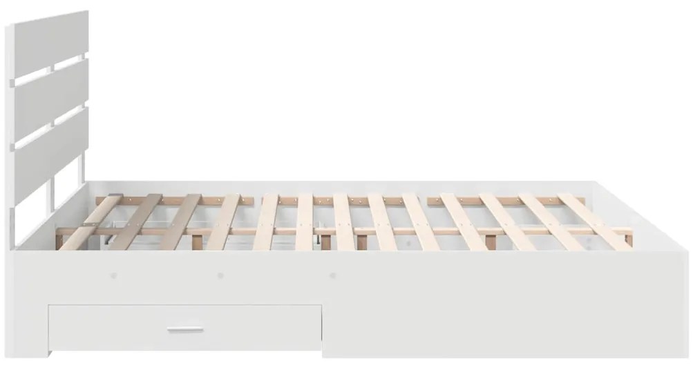 vidaXL Ágykeret fiókkal fejtámlával Fehér 180 x 200 cm Faanyag