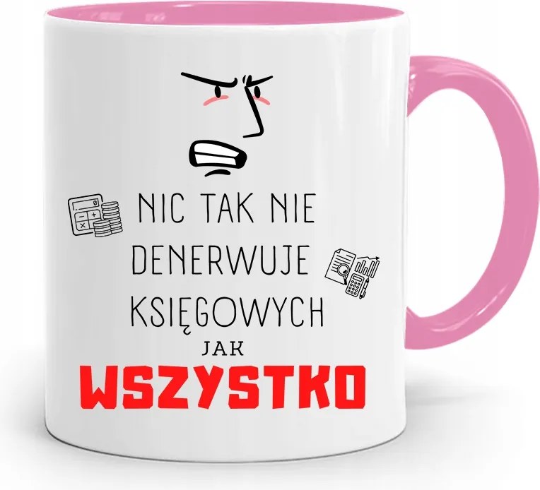 Rózsaszín Bögre Ajándék Könyvelőnek, fényképes nyomattal