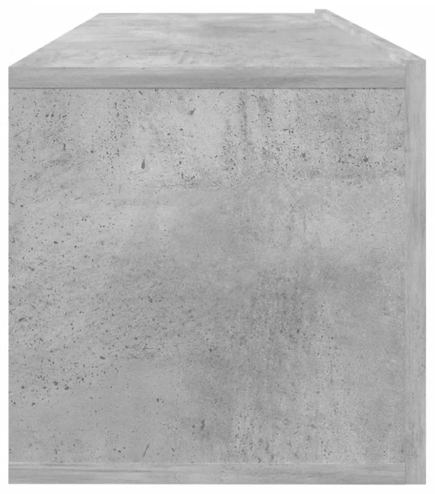 betonszürke szerelt fa TV-szekrény 100 x 30 x 30 cm