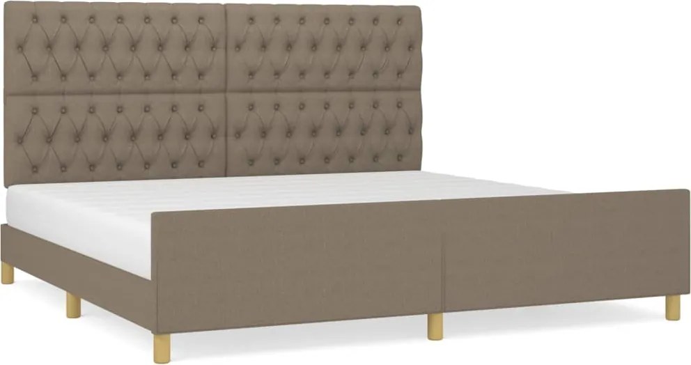 vidaXL tópszínű szövet ágykeret fejtámlával 200x200 cm