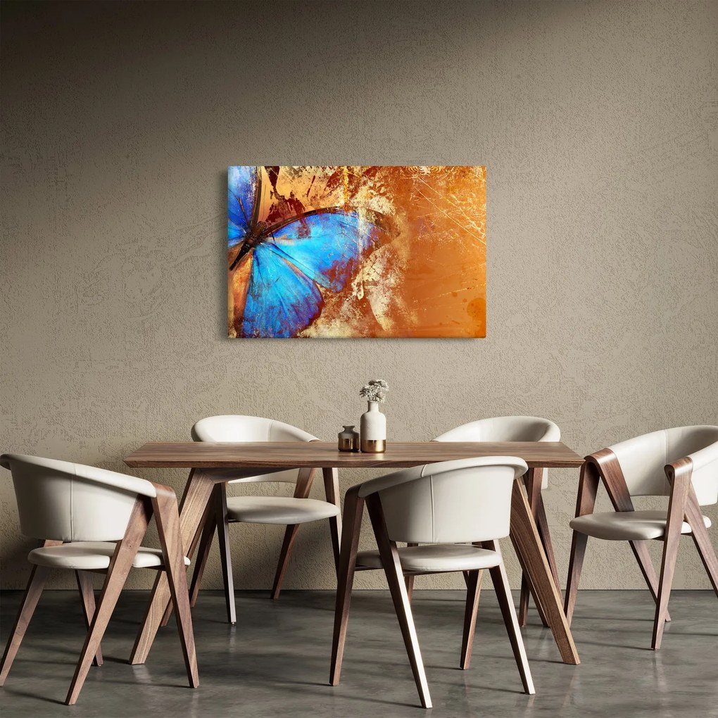 Kép - Kék pillangó (90x60 cm)