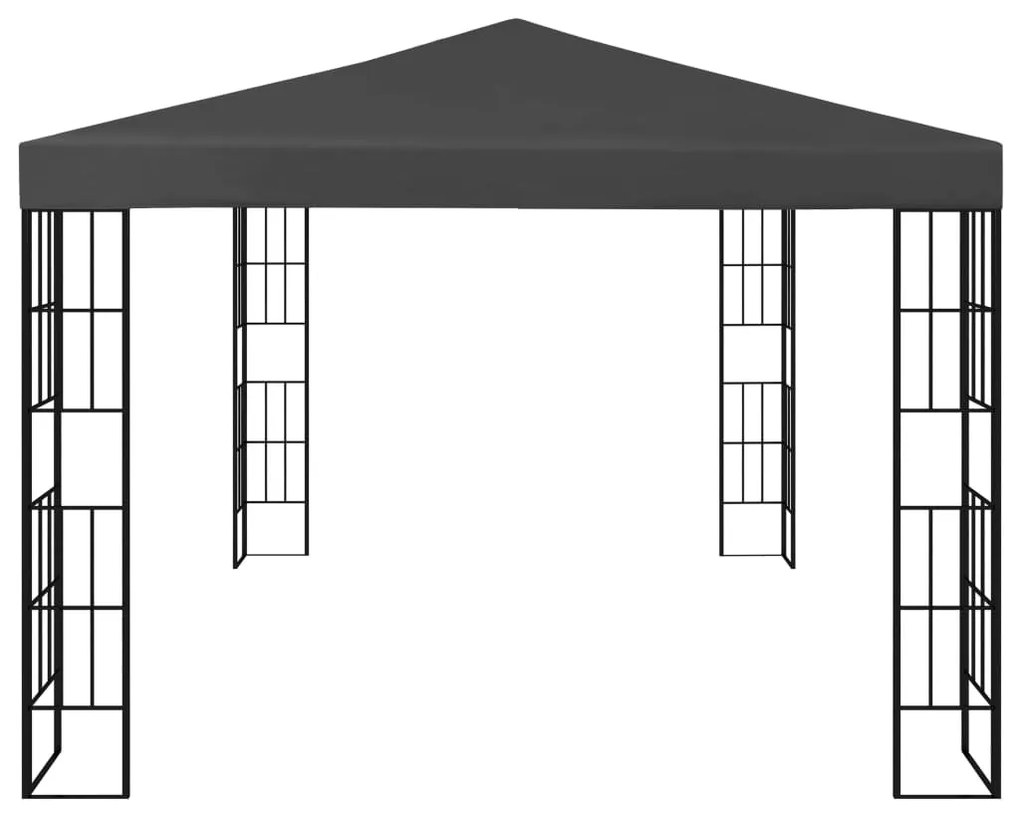 Antracitszürke pavilon LED fényfüzérrel 3 x 4 m