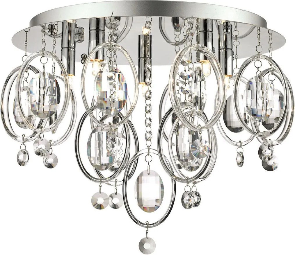 DAR LIGHTING EVA5450 EVANGELINE Kristály Mennyezeti Lámpa Csiszolt Króm G9 IP20