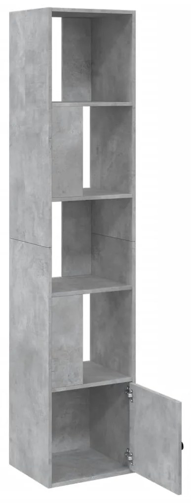 betonszürke szerelt fa könyvespolc 40 x 36 x 189 cm