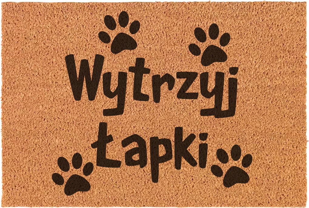 Lábtörlő Töröld Meg A Mancsaidat 40x60 Kókuszos bejárati