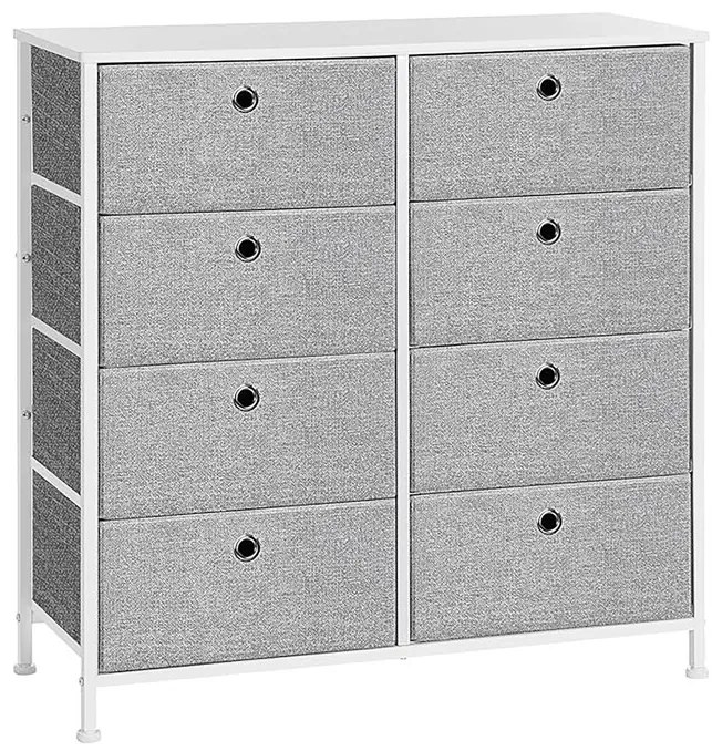 Fiókos szekrény 80x30x82 cm, fémvázzal, szürke színben AUK-E1024 GREY