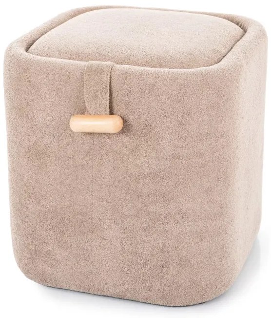 Nap bársony puff - sötétbézs