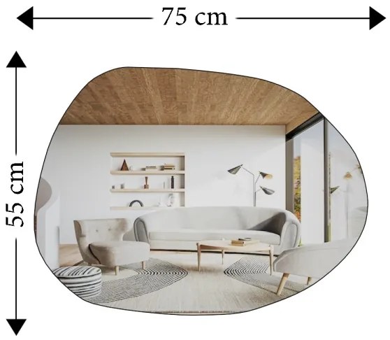 Fali tükör LIORA 75x55 cm fekete