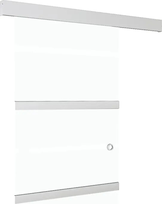 vidaXL ezüst ESG üveg és alumínium tolóajtó puha ütközőkkel 90x205 cm