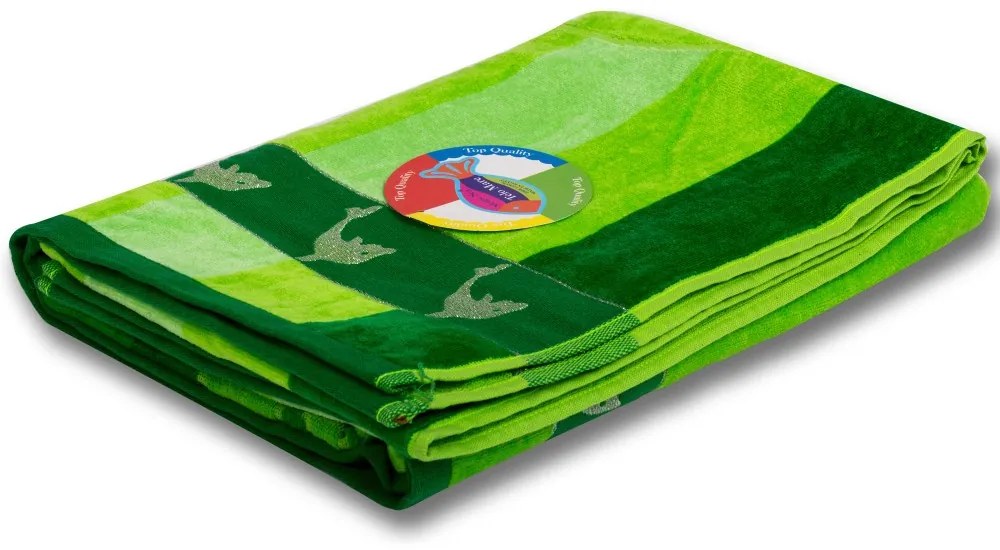 Delfin zöld strandtörölköző