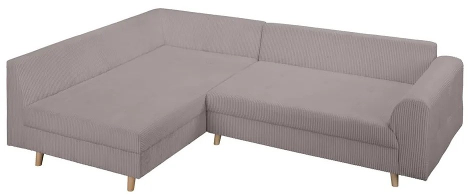 Szürke kordbársony sarokkanapé (bal oldali) Ariella – Ropez