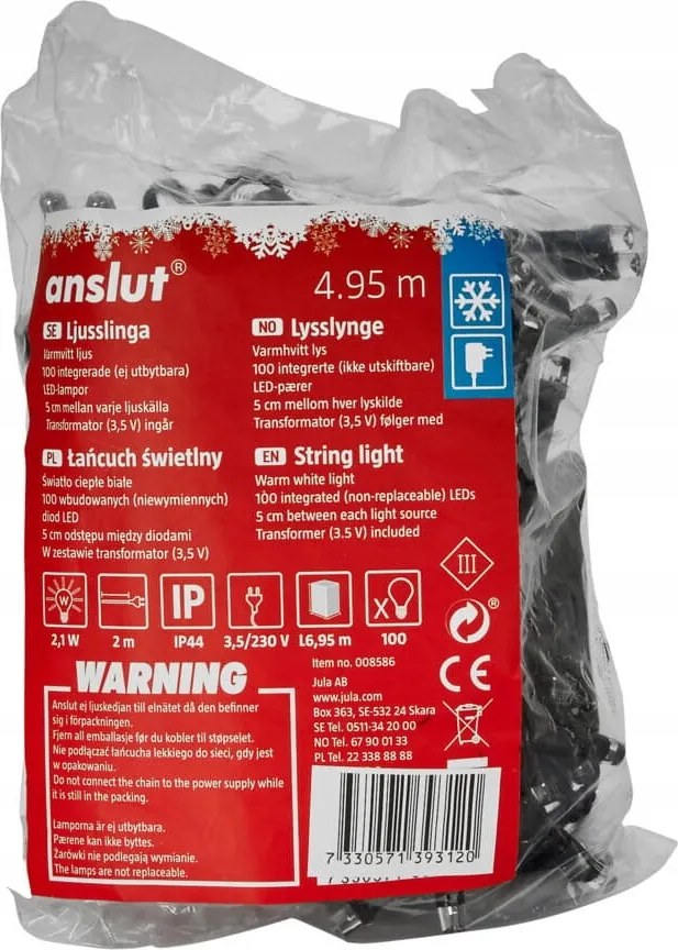 Ekvip Led Karácsonyfa Lámpa 5M Meleg Fehér