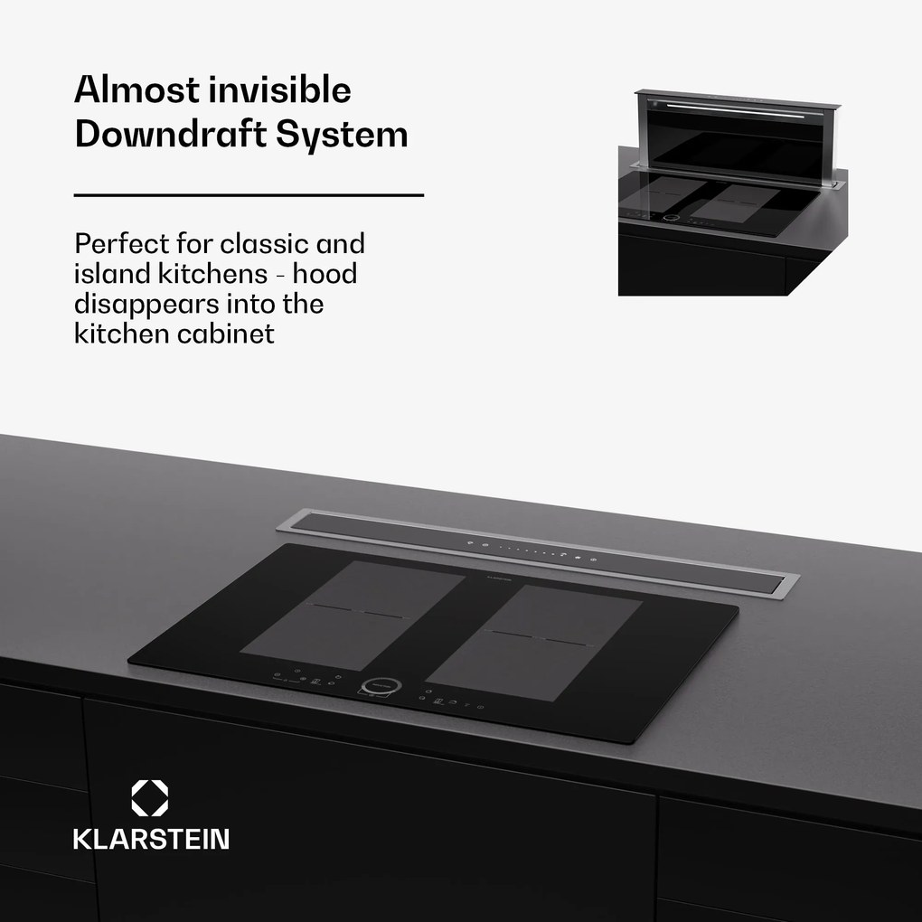 Klarstein Royal Flush Eco 75, páraelszívó, 75 cm, 650 m³/h, EEK A++, aktívszén szűrőkkel együtt