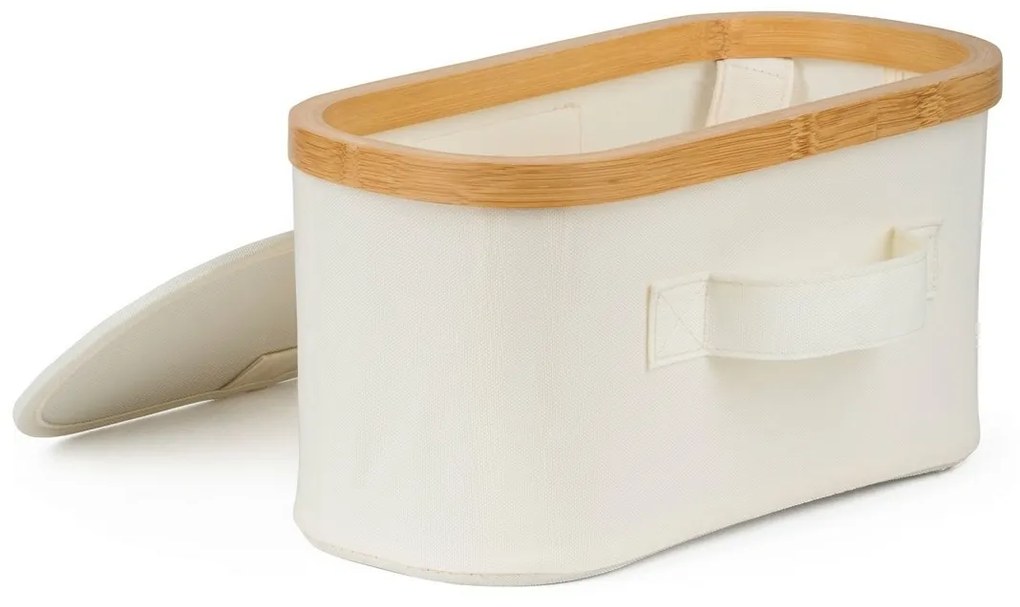 G21 tárolódoboz 30 x 15 x 15 cm, bambusz, fedéllel, bézs