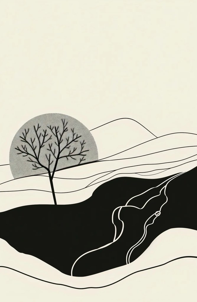 Poszter 53x81cm Hullámos Hold