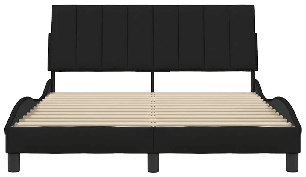 fekete szövet ágykeret matrac nélkül Hanko 140x200 cm