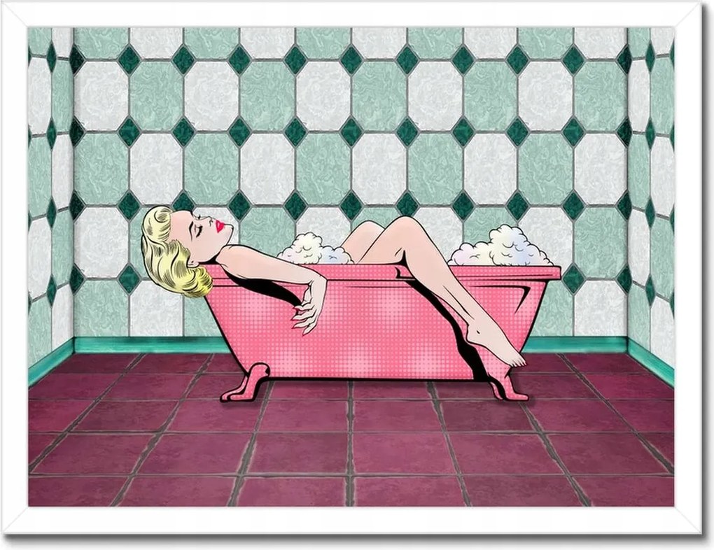 Poszterek keretben 40x30 Marylin Monroe a kádban
