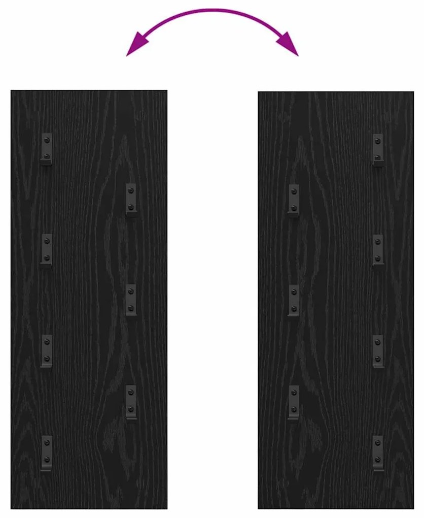 Fali Kabáthorog Musta tammi 30 x 1.5 x 80 cm Faanyag