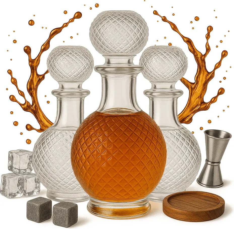 5x Luna üvegpohár 500 ml tinktúrákhoz Alkohol Ajándék Üvegtartályok