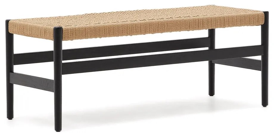 Fekete-natúr színű pad Zaide – Kave Home