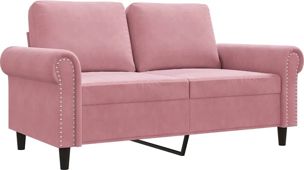 vidaXL kétszemélyes rózsaszín bársony kanapé 120 cm