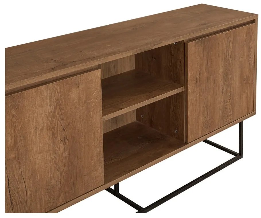 Natúr színű alacsony komód diófa dekorral 140x72 cm Rodez – Kalune Design
