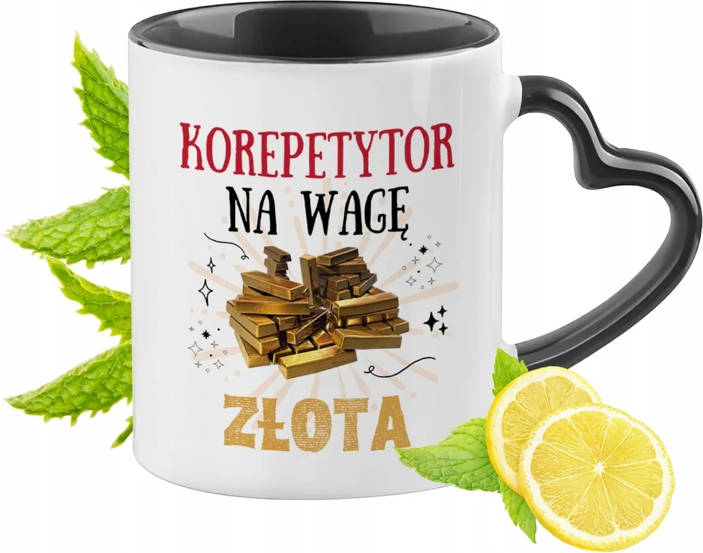 Fekete Bögre Szív Alakú Füllel Tanárnak Ajándék