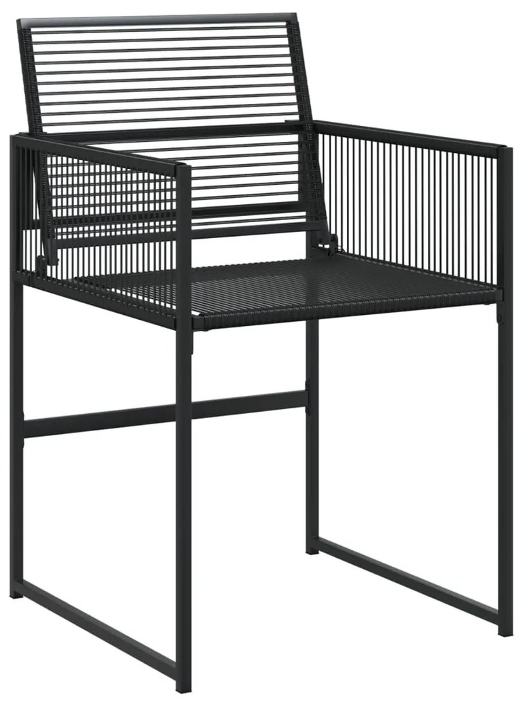15 részes fekete polyrattan kerti étkezőgarnitúra