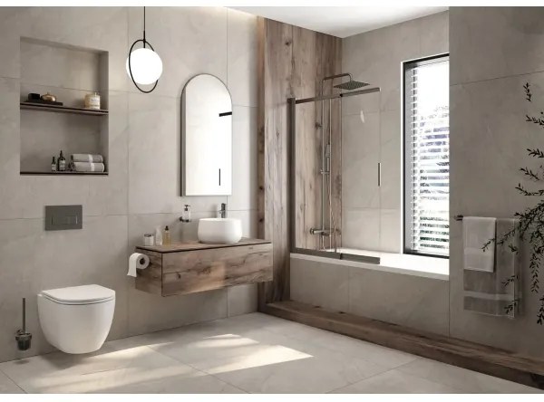 Deante CGRD6ZPW - Falra szerelhető WC SoftClose ülőkével, ROUND, kerámia/fehér