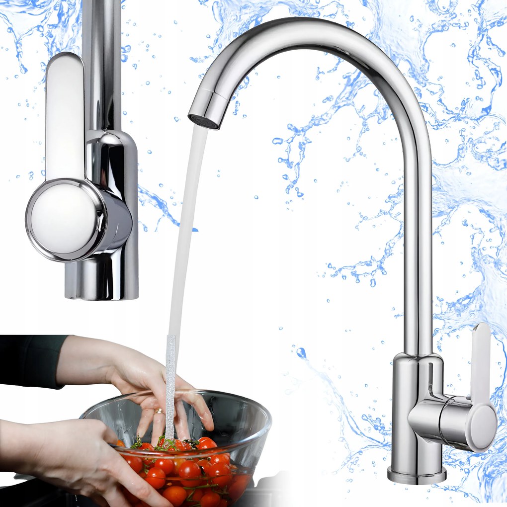 Delvant Sento Konyhai Csaptelep Lekerekített Álló Asztali Króm Acél