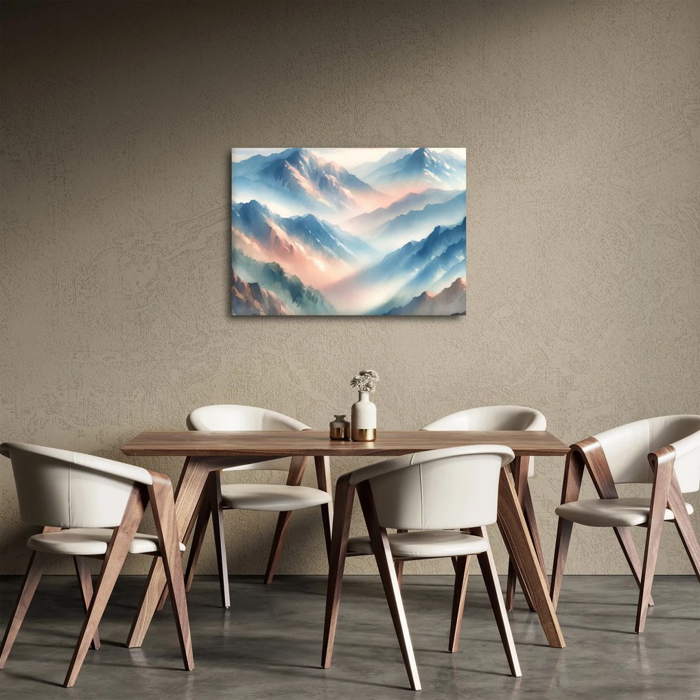 Kép - Akvarell hegyek (70x50 cm)