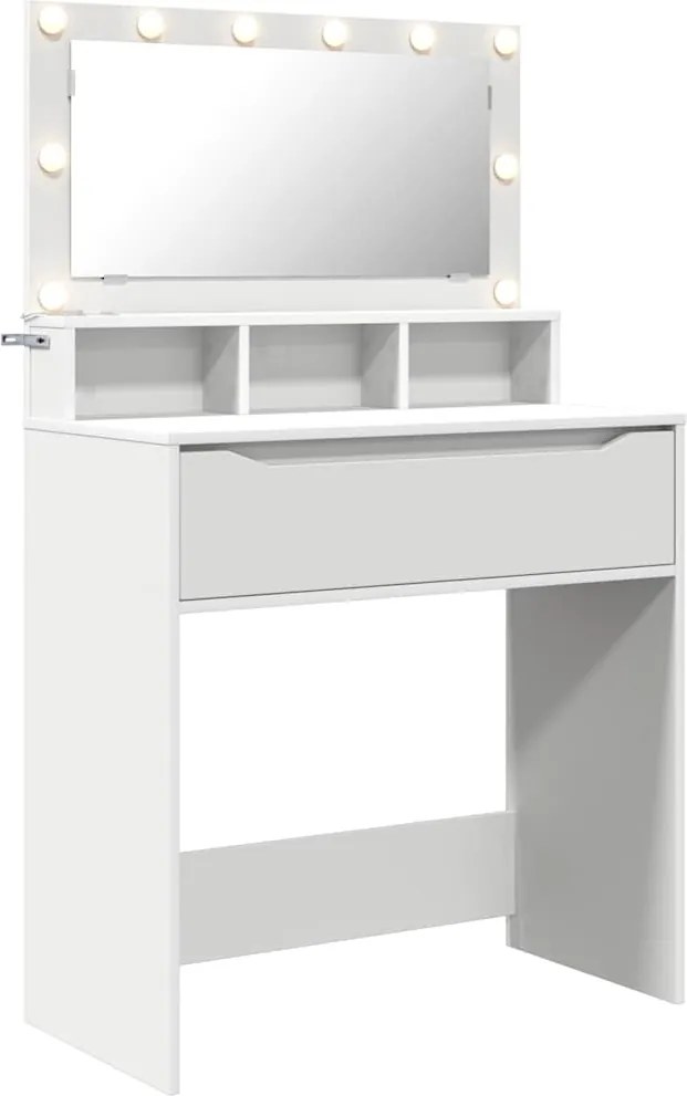 vidaXL Hálószobai Öltözködő Asztalok Fehér 80 x 39,6 x 135 cm Faanyag