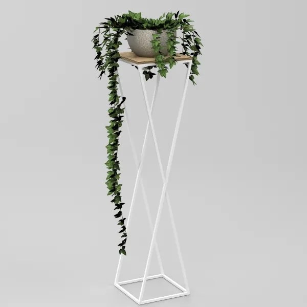 Virágállvány 100x24 cm fehér