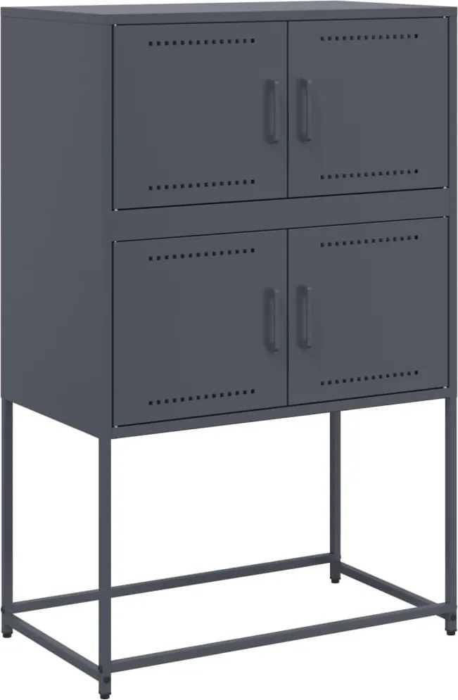 vidaXL antracitszürke acél tálalószekrény 68,5x38,5x107 cm