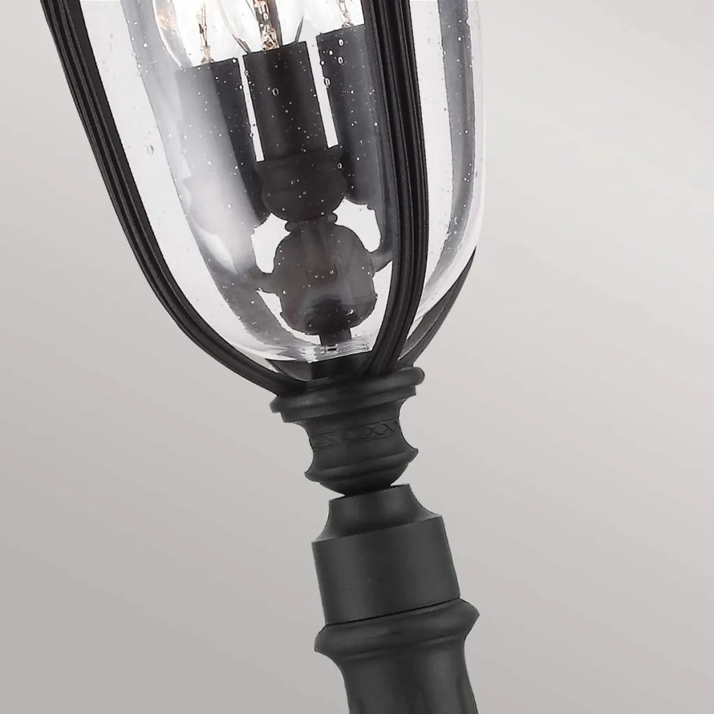 ELSTEAD FE-EB4-M-BLK ENGLISH BRIDLE Klasszikus Kültéri Állólámpa Fekete, Átlátszó E14 IP44