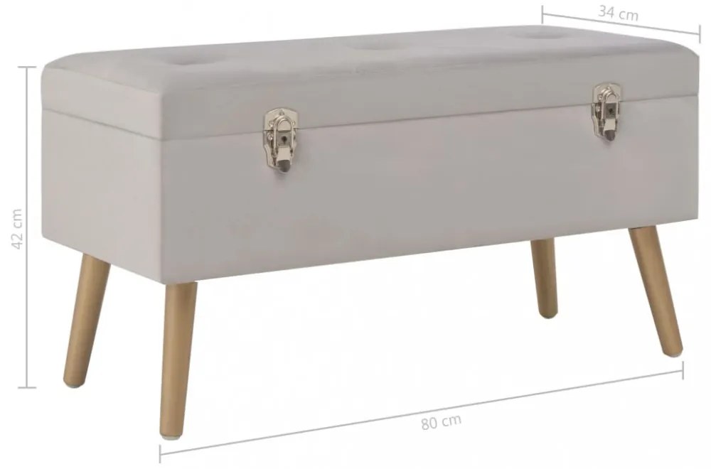 szürke bársonypad tárolórekesszel 80 cm