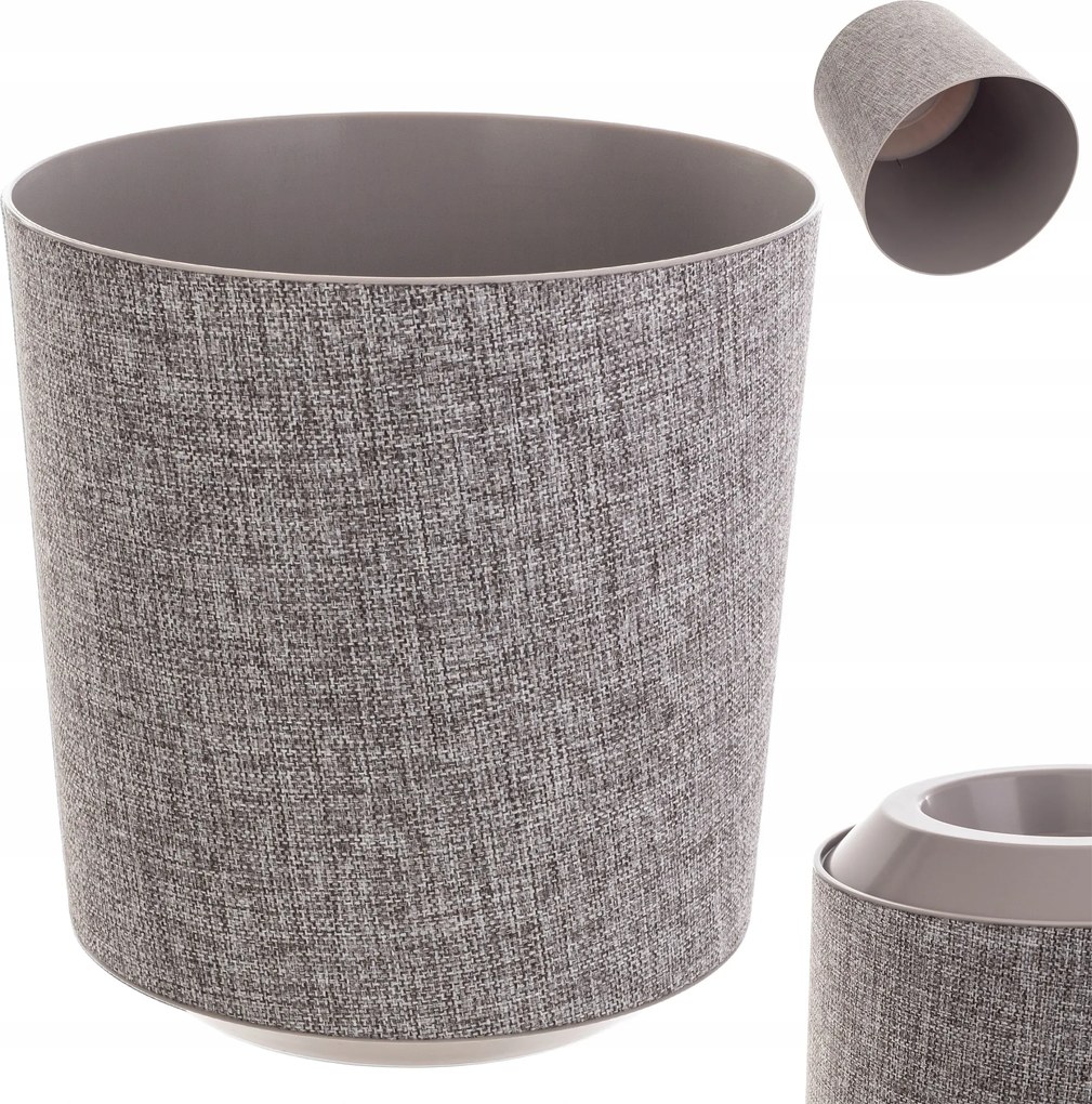 Virágtartó Fedő Virágágyás Kerek Taupe 30 cm Szövet Mintás