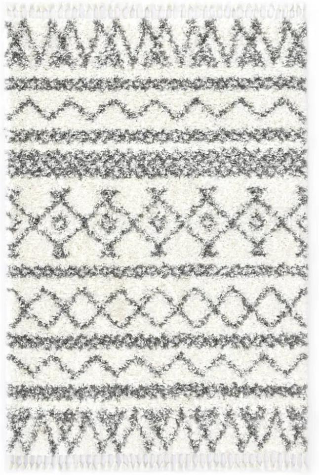 Bézs-szürke bozontos pp berber szőnyeg 120 x 170 cm