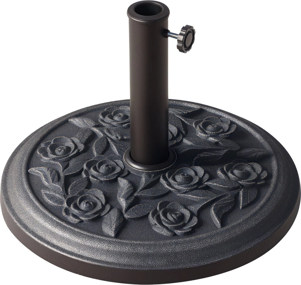 Outsunny 9 kg Kör alakú Üvegszálas Napernyőtartó 38mm/48mm-es Polcokhoz Ø45.5x31 cm Bronz | Aosom
