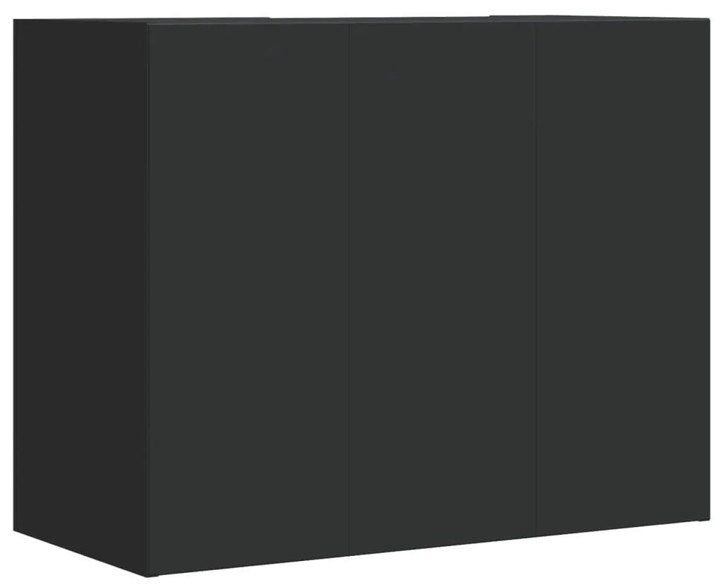 fekete szerelt fa faliszekrény 75 x 35 x 60 cm