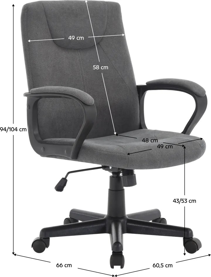 Irodai szék, sötétszürke/fekete, REVIN