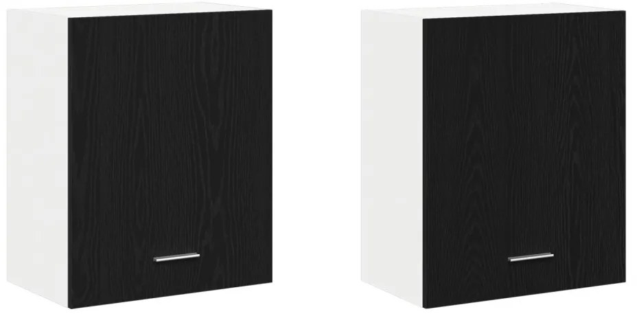 vidaXL Felfüggeszthető szekrények - 2 csomag - Fekete tölgy, 100x31x60 cm - Műgyantából