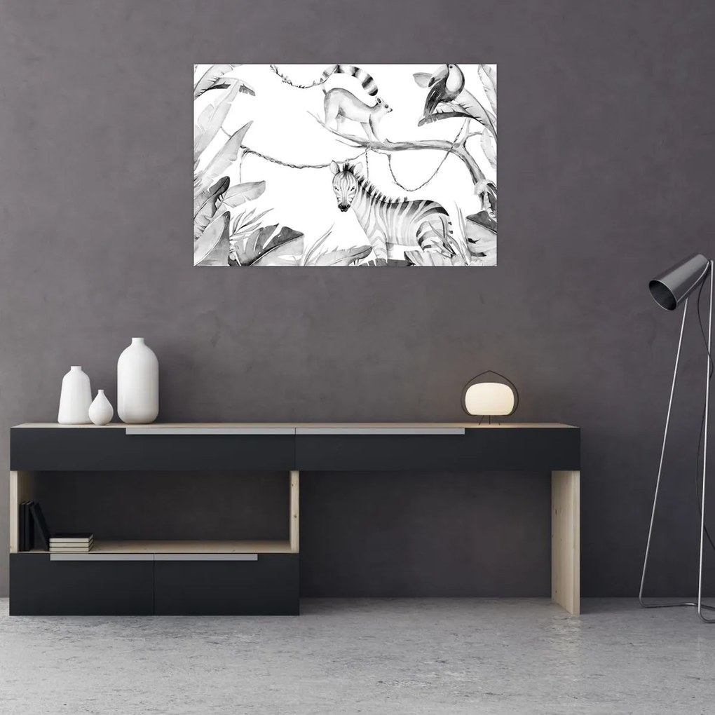 Kép - Akvarell dzsungel (90x60 cm)