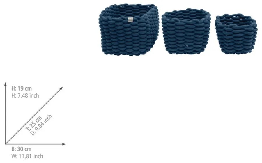 Textil tárolókosár szett 3 db-os 30x25x19 cm Tom Tailor – Wenko