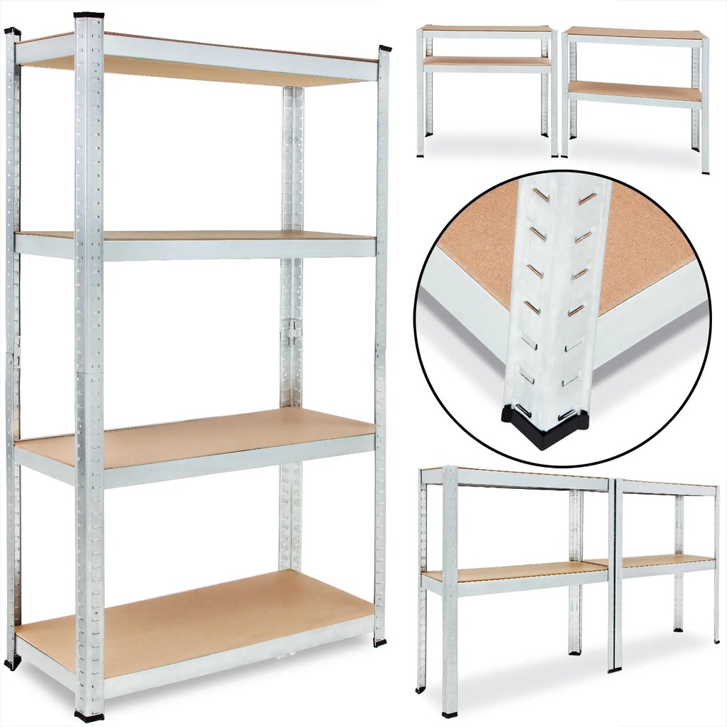 monzana® Polc 170x75x30 cm - 4 polc