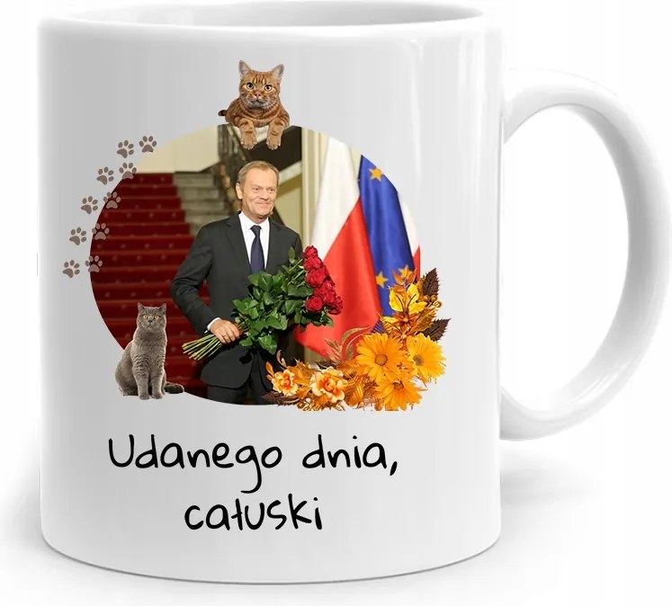 Donald Tusk Bögre Sikeres Nap Platformja fényképes nyomtatással