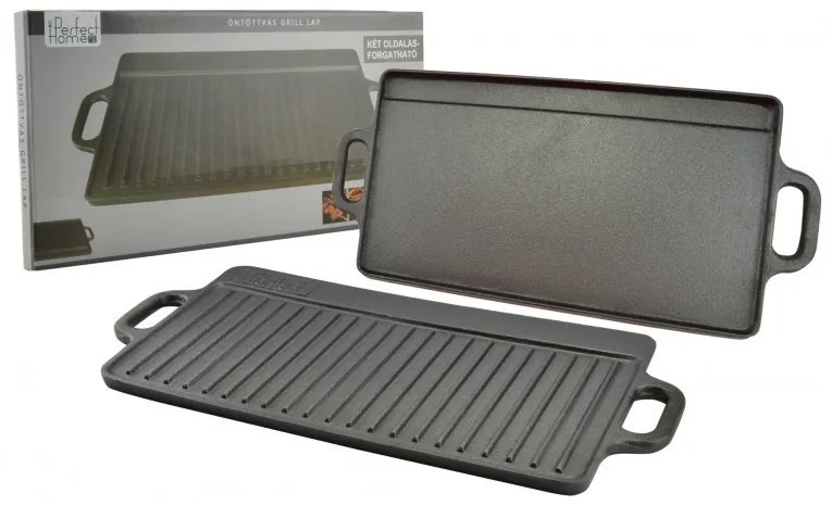 Perfect Home Grill lap 2 oldalas 51*24cm, öntöttvas 12014