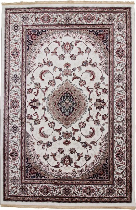 Gépi perzsa szőnyeg bézs Isfahan 200x300 klasszikus nappali szőnyeg