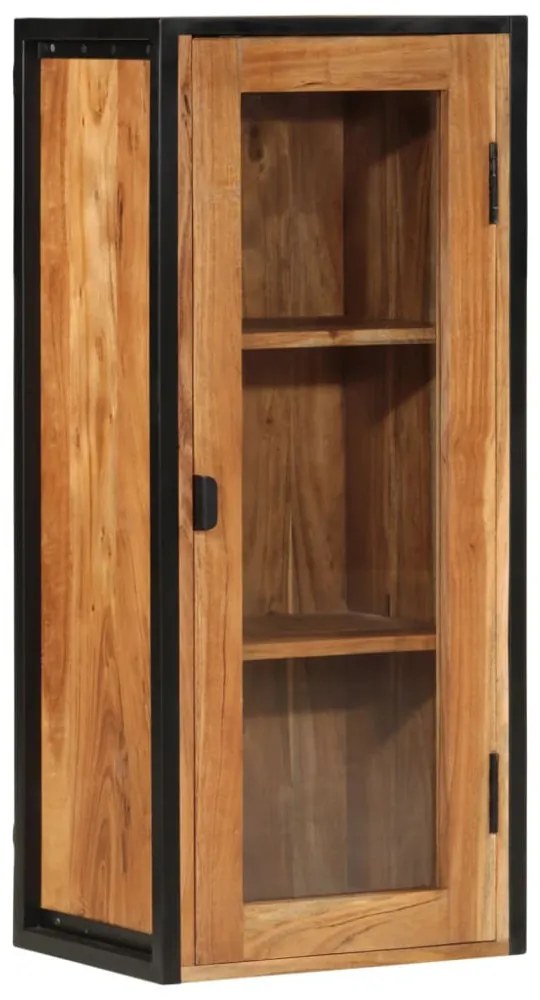 tömör akácfa és vas fürdőszobai fali szekrény 40 x 30 x 90 cm