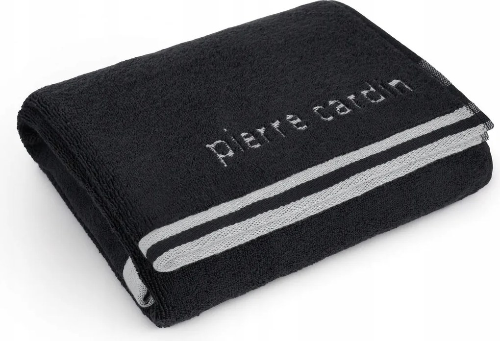 Pierre Cardin törölköző 70x140 Rocco fekete prémium pamut 500gr